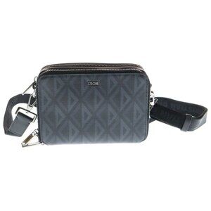 Dior CD Diamond Messenger Shoulder Bag Silver Black